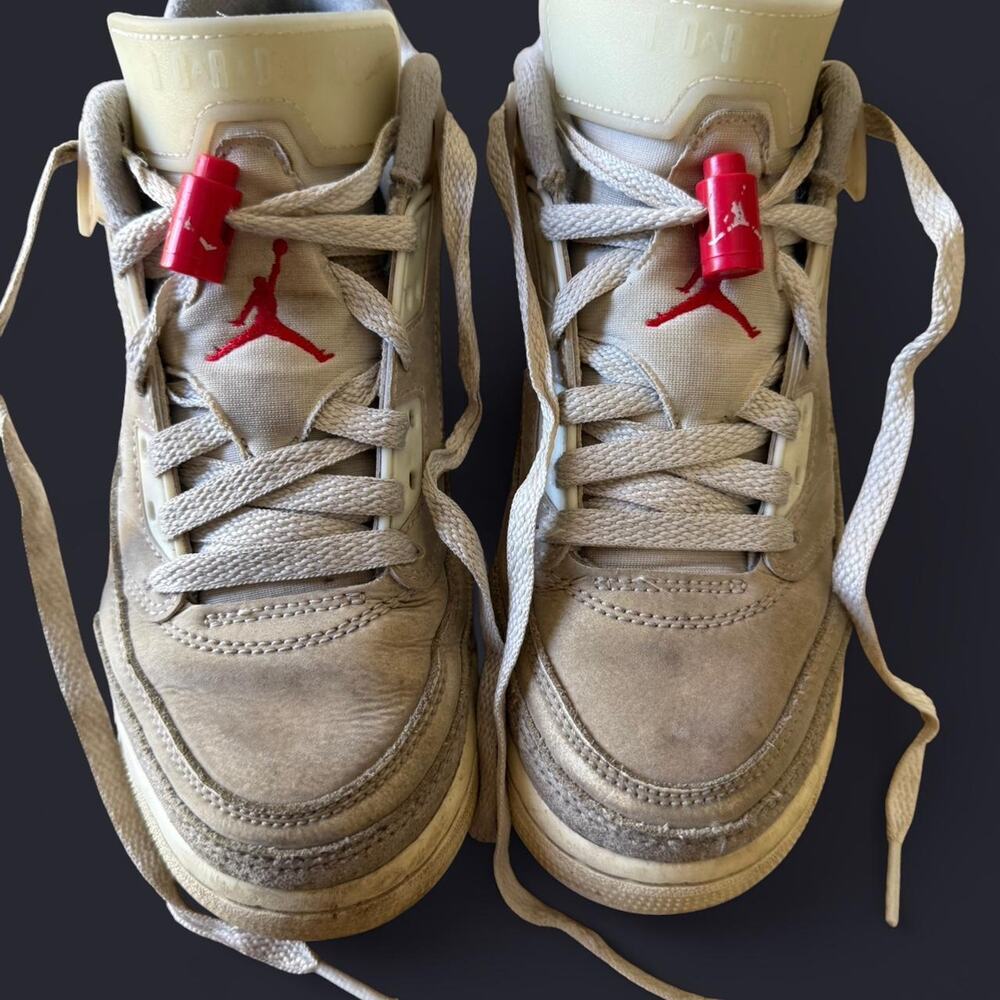 Cream and white jordan 5